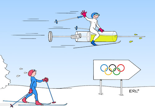 Cartoon: Doping (medium) by Erl tagged sport,winter,wintersport,athleten,doping,lebenslang,sperre,ioc,aufhebung,internationaler,sportgerichtshof,cas,schiedsgericht,olympische,spiele,winterspiele,pyeongchang,südkorea,staatsdoping,russland,verschleierung,beweise,karikatur,erl,sport,winter,wintersport,athleten,doping,lebenslang,sperre,ioc,aufhebung,internationaler,sportgerichtshof,cas,schiedsgericht,olympische,spiele,winterspiele,pyeongchang,südkorea,staatsdoping,russland,verschleierung,beweise,karikatur,erl