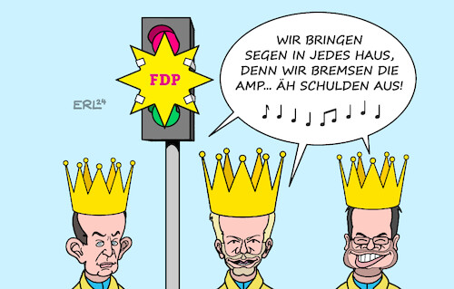 Cartoon: Dreikönigstreffen (medium) by Erl tagged politik,partei,fdp,dreikönigstreffen,bundesregierunmg,ampel,streit,schuldenbremse,finanzminister,christian,lindner,volker,wissing,marco,buschmann,heilige,drei,könige,sternsinger,lied,karikatur,erl,politik,partei,fdp,dreikönigstreffen,bundesregierunmg,ampel,streit,schuldenbremse,finanzminister,christian,lindner,volker,wissing,marco,buschmann,heilige,drei,könige,sternsinger,lied,karikatur,erl