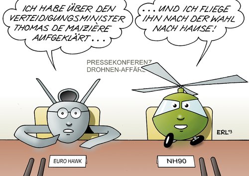 Cartoon: Drohnen-Affäre (medium) by Erl tagged drohnenaffäre,drohnenaffäre