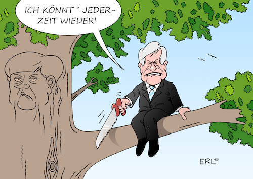 Cartoon: Drohpotenzial (medium) by Erl tagged illustration,politik,deutschland,streit,flüchtlingspolitik,asylmasterplan,innenminister,horst,seehofer,csu,flüchtlinge,grenze,zurückweisung,national,alleingang,bundeskanzlerin,merkel,cdu,eu,recht,europa,treffen,gipfel,krisensitzung,drohung,rücktritt,verwirrung,kompromiss,porzellan,zerschlagen,zusammenarbeit,groko,spd,andrea,nahles,karikatur,erl,illustration,politik,deutschland,streit,flüchtlingspolitik,asylmasterplan,innenminister,horst,seehofer,csu,flüchtlinge,grenze,zurückweisung,national,alleingang,bundeskanzlerin,merkel,cdu,eu,recht,europa,treffen,gipfel,krisensitzung,drohung,rücktritt,verwirrung,kompromiss,porzellan,zerschlagen,zusammenarbeit,groko,spd,andrea,nahles,karikatur,erl