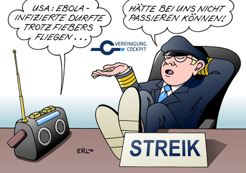 Cartoon: Ebola Pilotenstreik (medium) by Erl tagged ebola,usa,infektion,panne,fieber,flug,flugzeug,deutchland,streik,pilotenstreik,piloten,gewerkschaft,cockpit,altersversorgung,rente,ruhestand,ebola,usa,infektion,panne,fieber,flug,flugzeug,deutchland,streik,pilotenstreik,piloten,gewerkschaft,cockpit,altersversorgung,rente,ruhestand