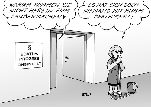 Cartoon: Edathy (medium) by Erl tagged edathy,politiker,spd,bundestagsabgeordneter,bestellung,internet,kinderporno,laptop,prozess,beginn,gericht,landgericht,paragraf,selbstmitleid,opfer,einstellung,geldstrafe,geständnis,widerruf,putzfrau,saubermachen,ruhm,bekleckert