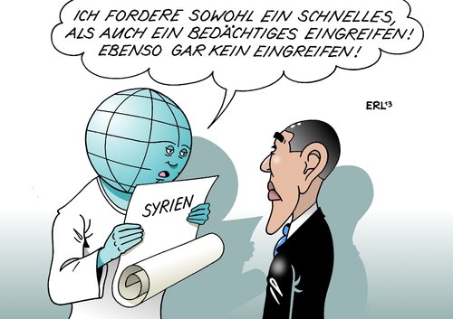 Cartoon: Eingreifen (medium) by Erl tagged syrien,bürgerkrieg,diktator,assad,rebellen,chemiewaffen,rote,linie,usa,präsident,barack,obama,welt,erde,eingreifen,forderung,unterschied,syrien,bürgerkrieg,diktator,assad,rebellen,chemiewaffen,rote,linie,usa,präsident,barack,obama,welt,erde,eingreifen,forderung,unterschied