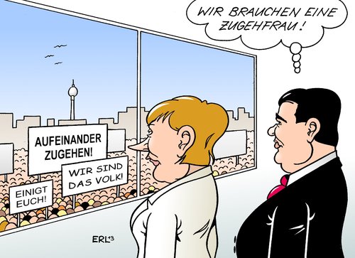 Cartoon: Einheit (medium) by Erl tagged merkel,neuauflage,deutschland,mehrheit,umfrage,große,rot,schwarz,spd,csu,cdu,suche,partner,koalition,regierungsbildung,wahl,bundestagswahl,feiertag,oktober,wiedervereinigung,tag,einheit,deutsche,gabriel,deutsche,einheit,tag,wiedervereinigung,oktober,feiertag,bundestagswahl,wahl,regierungsbildung,koalition,partner,suche,cdu,csu,spd,schwarz,rot,große,umfrage,mehrheit,deutschland,neuauflage,gabriel