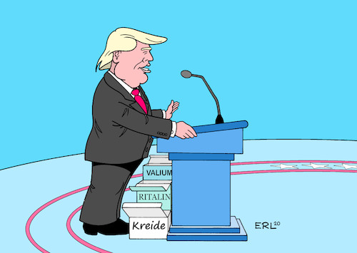 Cartoon: Einnehmendes Wesen (medium) by Erl tagged politik,usa,wahl,wahlkampf,tv,duell,präsident,donald,trump,rüpel,laut,dazwischenreden,überraschung,relativ,ruhig,freundlich,kreide,gefressen,ritalin,valium,herausforderer,joe,biden,karikatur,erl,politik,usa,wahl,wahlkampf,tv,duell,präsident,donald,trump,rüpel,laut,dazwischenreden,überraschung,relativ,ruhig,freundlich,kreide,gefressen,ritalin,valium,herausforderer,joe,biden,karikatur,erl