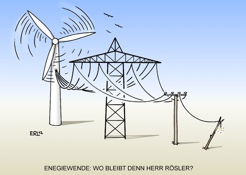 Cartoon: Energiewende (medium) by Erl tagged energiewende,atomausstieg,erneuerbare,energien,netzausbau,kritik,bundeswirtschaftsminister,wirtschaftsminister,philipp,rösler,windkraft,solarenergie,wasserkraft,strom,energie,leitung,energiewende,atomausstieg,erneuerbare,energien,netzausbau,kritik,bundeswirtschaftsminister,wirtschaftsminister,philipp,rösler,windkraft,solarenergie,wasserkraft,strom,energie,leitung