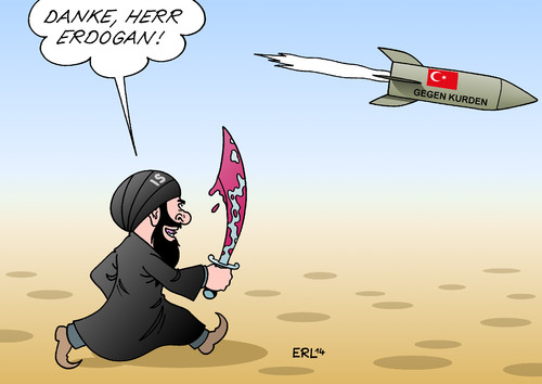 Cartoon: Erdogan Kurden (medium) by Erl tagged grenze,stadt,kobane,angriff,irak,syrien,kalifat,staat,terror,is,separatismus,kurden,erdogan,präsident,türkei,hilfe,bombardierung,türkei,präsident,erdogan,kurden,separatismus,is,terror,staat,kalifat,syrien,irak,angriff,kobane,stadt,grenze