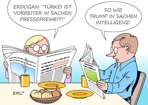 Cartoon: Erdogan Pressefreiheit (medium) by Erl tagged türkei,präsident,erdogan,umbau,demokratie,diktatur,abbau,grundrechte,gewaltenteilung,meinungsfreiheit,pressefreiheit,vorreiter,usa,donald,trump,zweifel,intelligenz,eignung,amt,karikatur,erl,türkei,präsident,erdogan,umbau,demokratie,diktatur,abbau,grundrechte,gewaltenteilung,meinungsfreiheit,pressefreiheit,vorreiter,usa,donald,trump,zweifel,intelligenz,eignung,amt,karikatur,erl