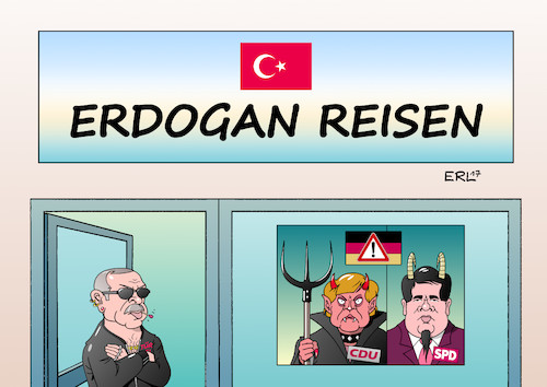 Cartoon: Erdogan Reisen (medium) by Erl tagged türkei,präsident,erdogan,präsidialsystem,verhaftungen,journalisten,deutsche,reisewarnung,warnung,reisen,außenminister,sigmar,gabriel,bundeskanzlerin,angela,merkel,türken,deutschland,sicherheit,gefahr,reisebüro,türsteher,karikatur,erl,türkei,präsident,erdogan,präsidialsystem,verhaftungen,journalisten,deutsche,reisewarnung,warnung,reisen,außenminister,sigmar,gabriel,bundeskanzlerin,angela,merkel,türken,deutschland,sicherheit,gefahr,reisebüro,türsteher,karikatur,erl