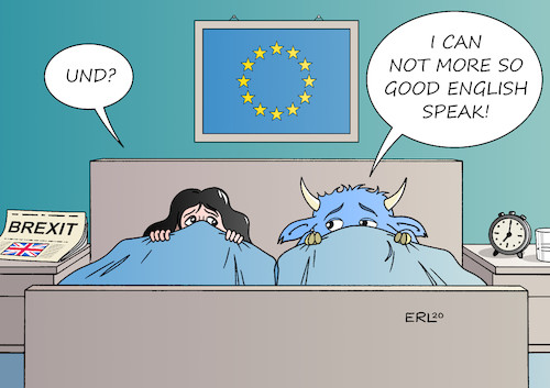 Cartoon: erste Auswirkungen (medium) by Erl tagged politik,brexit,austritt,großbritannien,gb,uk,eu,auswirkungen,europa,stier,englisch,english,sprache,international,weltsprache,morgen,erwachen,bett,karikatur,erl,politik,brexit,austritt,großbritannien,gb,uk,eu,auswirkungen,europa,stier,englisch,english,sprache,international,weltsprache,morgen,erwachen,bett,karikatur,erl