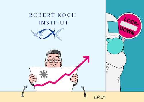 Cartoon: Es deutet sich an (medium) by Erl tagged politik,corona,virus,pandemie,covid19,zweite,welle,anstieg,fallzahlen,angst,lockdown,rki,robert,koch,institut,lothar,wieler,karikatur,erl,politik,corona,virus,pandemie,covid19,zweite,welle,anstieg,fallzahlen,angst,lockdown,rki,robert,koch,institut,lothar,wieler,karikatur,erl