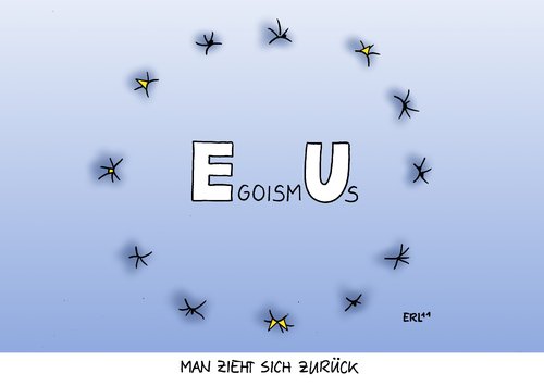 Cartoon: EU (medium) by Erl tagged grenzkontrolle,grenzen,rückzug,egoismus,nationalismus,rechtspopulismus,krise,schulden,währung,euro,gemeinschaft,union,europa,eu,schengen,abkommen,eu,europa,union,gemeinschaft,euro,währung,schulden,rechtspopulismus,krise,nationalismus,egoismus,rückzug,grenzen,grenzkontrolle,abkommen