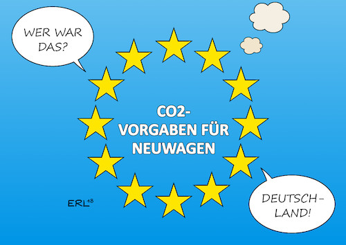 Cartoon: EU CO2-Vorgaben (medium) by Erl tagged politik,wirtschaft,industrie,autoindustrie,diesel,dieselskandal,betrug,abgastest,software,manipulation,abgaswerte,auto,autohersteller,eu,europäische,union,vorgaben,co2,werte,neuwagen,deutschland,bremser,blockierer,grosse,koalition,cdu,csu,spd,karikatur,erl,politik,wirtschaft,industrie,autoindustrie,diesel,dieselskandal,betrug,abgastest,software,manipulation,abgaswerte,auto,autohersteller,eu,europäische,union,vorgaben,co2,werte,neuwagen,deutschland,bremser,blockierer,grosse,koalition,cdu,csu,spd,karikatur,erl