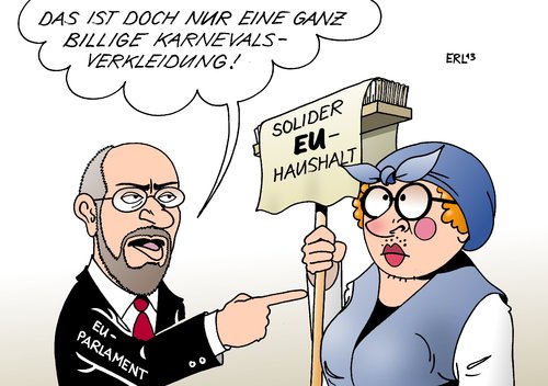 Cartoon: EU Karneval (medium) by Erl tagged eu,haushalt,parlament,trick,verkleidung,karneval,fastnacht,fasching,hausfrau,solide,protest,ablehnung,martin,schulz,eu,haushalt,parlament,trick,verkleidung,karneval,fastnacht,fasching,hausfrau,solide,protest,ablehnung,martin,schulz