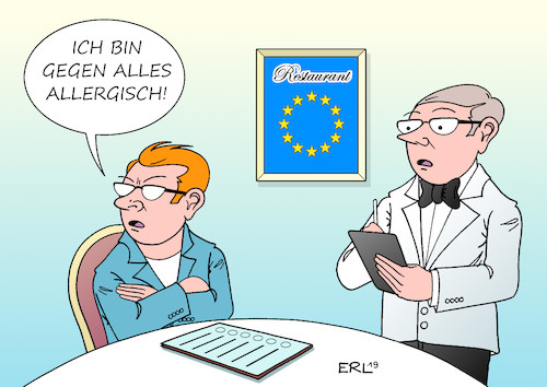 Cartoon: Europawähler (medium) by Erl tagged politik,eu,europawahl,studie,wähler,motiv,protest,wahl,gegen,etwas,ablehnung,restaurant,allergie,essen,ober,karikatur,erl,politik,eu,europawahl,studie,wähler,motiv,protest,wahl,gegen,etwas,ablehnung,restaurant,allergie,essen,ober,karikatur,erl