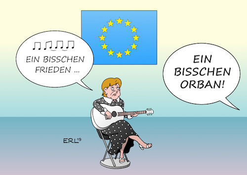 Cartoon: Eurovision Song Contest (medium) by Erl tagged politik,eurovision,song,contest,lied,europa,demokratie,werte,rechtspopulismus,nationalismus,rassismus,viktor,orban,bundeskanzlerin,angela,merkel,ein,bisschen,frieden,nicole,karikatur,erl,politik,eurovision,song,contest,lied,europa,demokratie,werte,rechtspopulismus,nationalismus,rassismus,viktor,orban,bundeskanzlerin,angela,merkel,ein,bisschen,frieden,nicole,karikatur,erl