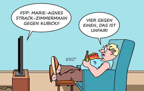 Cartoon: Fairness (medium) by Erl tagged politik,fdp,vorsitz,wolfgang,kubicki,kampfkandidatur,marie,agnes,strack,zimmermann,verhinderung,rechtsruck,karikatur,erl,politik,fdp,vorsitz,wolfgang,kubicki,kampfkandidatur,marie,agnes,strack,zimmermann,verhinderung,rechtsruck,karikatur,erl