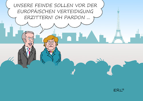 Cartoon: Faux Pas (medium) by Erl tagged politik,frankreich,nationalfeiertag,militär,eu,europäische,verteidigung,gemeinsam,macron,merkel,zittern,zitteranfälle,karikatur,erl,politik,frankreich,nationalfeiertag,militär,eu,europäische,verteidigung,gemeinsam,macron,merkel,zittern,zitteranfälle,karikatur,erl