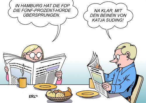 Cartoon: FDP Hamburg (medium) by Erl tagged hamburg,bürgerschaftswahl,wahl,bürgermeister,olaf,scholz,spd,cdu,grüne,afd,fdp,spitzenkandidatin,katja,suding,tagesschau,beitrag,beine,schönheit,entschuldigung,fünfprozenthürde,überspringen,frau,mann,zeitung,karikatur,erl,hamburg,bürgerschaftswahl,wahl,bürgermeister,olaf,scholz,spd,cdu,grüne,afd,fdp,spitzenkandidatin,katja,suding,tagesschau,beitrag,beine,schönheit,entschuldigung,fünfprozenthürde,überspringen,frau,mann,zeitung