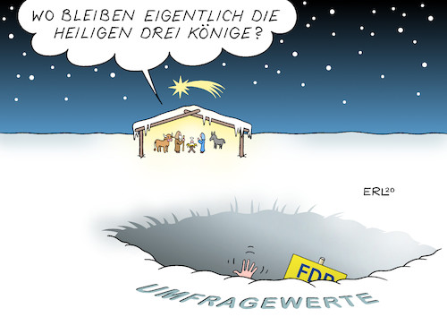 Cartoon: FDP I (medium) by Erl tagged politik,fdp,liberale,umfragewerte,umfragetief,dreikönigstreffen,heilige,drei,könige,bethlehem,stall,stern,karikatur,erl,politik,fdp,liberale,umfragewerte,umfragetief,dreikönigstreffen,heilige,drei,könige,bethlehem,stall,stern,karikatur,erl