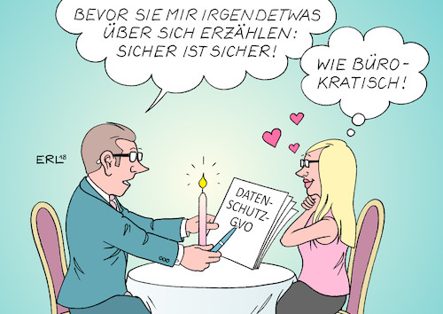 Cartoon: First Date (medium) by Erl tagged politik,daten,datenschutz,datenschutzgrundverordnung,dsgvo,eu,europäische,union,europa,gesetz,unternehmen,vereine,konzerne,erlaubnis,verbraucherschutz,verbraucher,recht,rechte,first,date,romantik,bürokratie,karikatur,erl,politik,daten,datenschutz,datenschutzgrundverordnung,dsgvo,eu,europäische,union,europa,gesetz,unternehmen,vereine,konzerne,erlaubnis,verbraucherschutz,verbraucher,recht,rechte,first,date,romantik,bürokratie,karikatur,erl