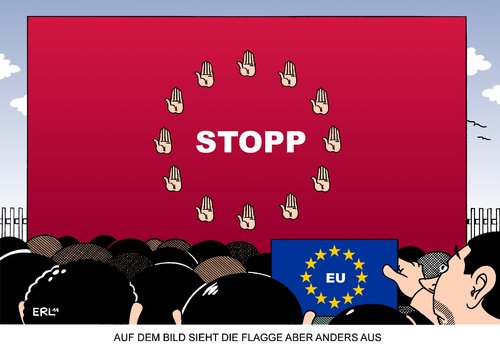 Cartoon: Flagge (medium) by Erl tagged tunesien,nordafrika,flüchtling,boot,europa,eu,italien,lampedusa,asyl,ablehnung,schein,sein,theorie,praxis,flüchtlingsrecht,flagge,tunesien,nordafrika,flüchtling,boot,europa,eu,italien,lampedusa,asyl,ablehnung,schein,theorie,praxis