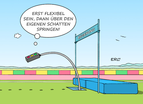 Cartoon: Flexibilität und Sprungkraft (medium) by Erl tagged politik,wahl,bundestagswahl,2021,sondierung,ampel,koalition,rot,gelb,grün,spd,fdp,grüne,finanzen,schulden,schuldenbremse,steuern,kompromiss,flexibilität,über,den,schatten,springen,stabhochsprung,regierung,karikatur,erl,politik,wahl,bundestagswahl,2021,sondierung,ampel,koalition,rot,gelb,grün,spd,fdp,grüne,finanzen,schulden,schuldenbremse,steuern,kompromiss,flexibilität,über,den,schatten,springen,stabhochsprung,regierung,karikatur,erl