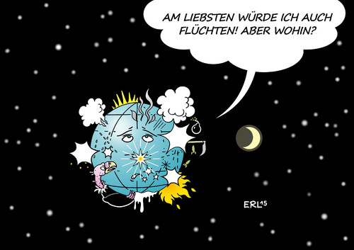 Cartoon: Flucht (medium) by Erl tagged flucht,flüchtlinge,2015,60,millionen,krieg,bürgerkrieg,terror,gewalt,armut,hunger,dürre,erde,welt,weltweit,rekord,unhcr,un,flüchtlingshilfswerk,weltall,all,mond,sterne,karikatur,erl,flucht,flüchtlinge,2015,60,millionen,krieg,bürgerkrieg,terror,gewalt,armut,hunger,dürre,erde,welt,weltweit,rekord,unhcr,un,flüchtlingshilfswerk,weltall,all,mond,sterne,karikatur,erl