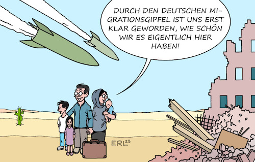 Cartoon: Fluchtursachen (medium) by Erl tagged politik,migration,gipfel,migrationsgipfel,kanzleramt,bund,länder,asyl,prüfung,drittländer,afrika,leistungskürzung,bezahlkarte,beschleunigung,verfahren,abschiebung,wirkung,fluchtursachen,karikatur,erl,politik,migration,gipfel,migrationsgipfel,kanzleramt,bund,länder,asyl,prüfung,drittländer,afrika,leistungskürzung,bezahlkarte,beschleunigung,verfahren,abschiebung,wirkung,fluchtursachen,karikatur,erl