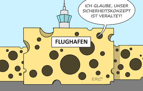 Cartoon: Flughafensicherheit (medium) by Erl tagged politik,flugverkehr,flugzeug,flughafen,deutschland,hamburg,sicherheitskonzept,mangelhaft,klimakleber,rollfeld,geiselnehmer,geiselnahme,löchrig,käse,karikatur,erl,politik,flugverkehr,flugzeug,flughafen,deutschland,hamburg,sicherheitskonzept,mangelhaft,klimakleber,rollfeld,geiselnehmer,geiselnahme,löchrig,käse,karikatur,erl