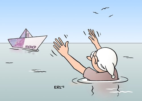 Cartoon: Fluthilfe (medium) by Erl tagged hochwasser,geldschein,geld,papierschiff,politik,gipfel,kosten,schäden,flut,hochwasser,flut,schäden,kosten,gipfel,politik,papierschiff,geld,geldschein