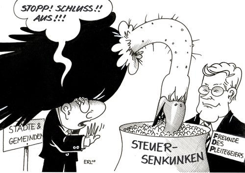 Cartoon: Freunde Des Pleitegeiers (medium) by Erl tagged fdp,steuersenkungen,städte,gemeinden,pleite,gemeinde,pleitegeier,futter,freunde,guido westerwelle,guido,westerwelle