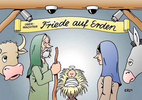 Cartoon: Friede auf Erden (medium) by Erl tagged weihnachten,friede,frieden,erde,krieg,terror,videoüberwachung,stall,krippe,jesus,maria,josef,ochs,esel,kamera,videokamera,weihnachten,friede,frieden,erde,krieg,terror,videoüberwachung,stall,krippe,jesus,maria,josef,ochs,esel,kamera,videokamera