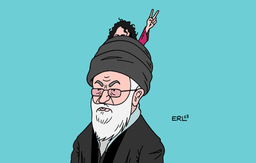 Cartoon: Friedensnobelpreis (medium) by Erl tagged politik,nobelpreis,frieden,friedensnobelpreis,narges,mohammadi,iran,frauenrechte,menschenrechte,demokratie,gefängnis,unterdrückung,proteste,frauen,kopftuch,haare,oberster,führer,religionsführer,ali,chamenei,ajatollah,mullah,islam,karikatur,erl,politik,nobelpreis,frieden,friedensnobelpreis,narges,mohammadi,iran,frauenrechte,menschenrechte,demokratie,gefängnis,unterdrückung,proteste,frauen,kopftuch,haare,oberster,führer,religionsführer,ali,chamenei,ajatollah,mullah,islam,karikatur,erl