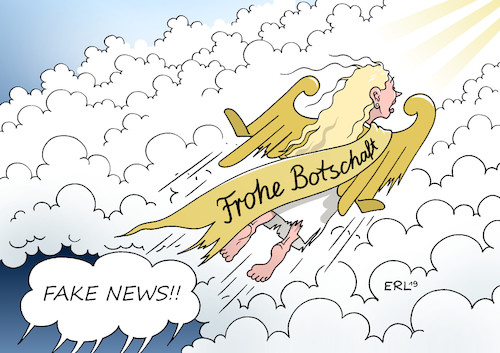 Cartoon: Frohe Botschaft (medium) by Erl tagged politik,weihnachten,christkind,engel,frohe,botschaft,nachricht,postfaktisches,zeitalter,fake,news,wahrheit,lüge,rechtspopulismus,rechtsextremismus,demokratie,karikatur,erl,politik,weihnachten,christkind,engel,frohe,botschaft,nachricht,postfaktisches,zeitalter,fake,news,wahrheit,lüge,rechtspopulismus,rechtsextremismus,demokratie,karikatur,erl