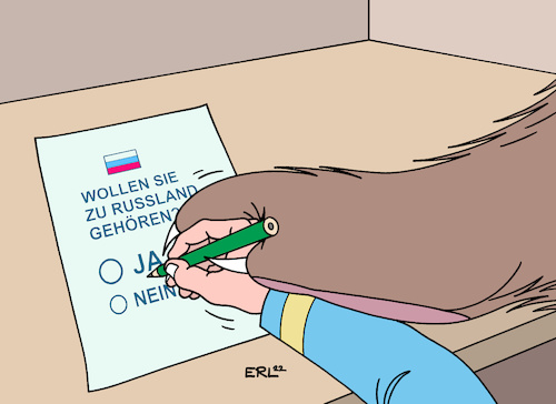 Cartoon: Führung (medium) by Erl tagged politik,krieg,angriff,überfall,wladimir,putin,ukraine,separatisten,gebiete,donezk,luhansk,referendum,anschluss,russland,entscheidung,zwang,gewalt,hand,geführt,führung,bär,tatze,wahlkabine,stimmzettel,wahl,karikatur,erl,politik,krieg,angriff,überfall,wladimir,putin,ukraine,separatisten,gebiete,donezk,luhansk,referendum,anschluss,russland,entscheidung,zwang,gewalt,hand,geführt,führung,bär,tatze,wahlkabine,stimmzettel,wahl,karikatur,erl