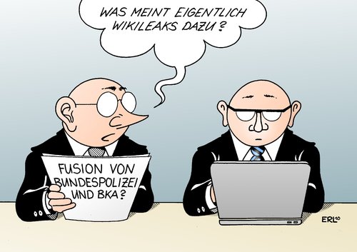 Cartoon: Fusion (medium) by Erl tagged fusion,bundespolizei,bka,bundeskriminalamt,kommission,frage,wikileaks,meinung,fusion,bundespolizei,bka,bundeskriminalamt,kommission,wikileaks,meinung