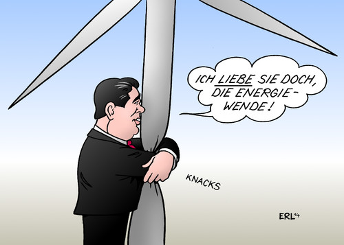 Cartoon: Gabriel (medium) by Erl tagged sigmar,gabriel,energieminister,energiewende,neustart,erneuerbare,energien,windkraft,förderung,kürzung,abwürgen,lieben,liebe,windkraftanlage,sigmar,gabriel,energieminister,energiewende,neustart,erneuerbare,energien,windkraft,förderung,kürzung,abwürgen,lieben,liebe,windkraftanlage