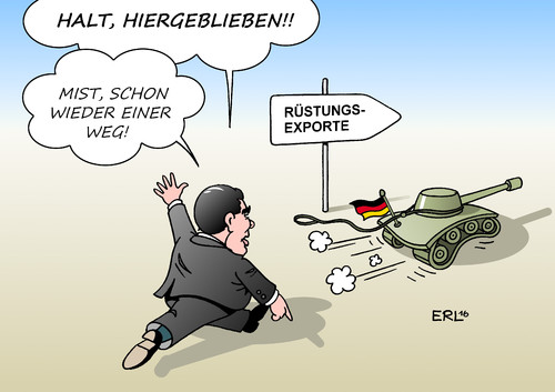 Cartoon: Gabriel kann nichts dafür (medium) by Erl tagged rüstung,rüstungsexport,waffen,waffenexport,verkauf,rekord,wirtschaftsminister,sigmar,gabriel,bremse,drosselung,versprechen,leer,panzer,leine,karikatur,erl,rüstung,rüstungsexport,waffen,waffenexport,verkauf,rekord,wirtschaftsminister,sigmar,gabriel,bremse,drosselung,versprechen,leer,panzer,leine,karikatur,erl