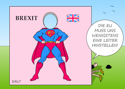 Cartoon: GB EU (medium) by Erl tagged politik,brexit,gräbritannien,gb,uk,austritt,eu,europaeische,union,premierministerin,theresa,may,vertrag,abstimmung,parlament,niederlage,ungewissheit,ungeordneter,chaos,verschiebung,zweites,referendum,plan,nachverhandlung,backstop,superman,leiter,karikatur,erl,politik,brexit,gräbritannien,gb,uk,austritt,eu,europaeische,union,premierministerin,theresa,may,vertrag,abstimmung,parlament,niederlage,ungewissheit,ungeordneter,chaos,verschiebung,zweites,referendum,plan,nachverhandlung,backstop,superman,leiter,karikatur,erl