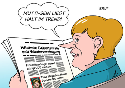 Cartoon: Geburtenrate (medium) by Erl tagged geburtenrate,steigend,höher,wiedervereinigung,mann,frau,kind,geburt,mutter,mutti,bundeskanzlerin,angela,merkel,trend,flüchtlinge,kurs,cdu,time,magazine,person,des,jahre,2015,zeitschrift,zeitung,karikatur,erl,geburtenrate,steigend,höher,wiedervereinigung,mann,frau,kind,geburt,mutter,mutti,bundeskanzlerin,angela,merkel,trend,flüchtlinge,kurs,cdu,time,magazine,person,des,jahre,2015,zeitschrift,zeitung,karikatur,erl