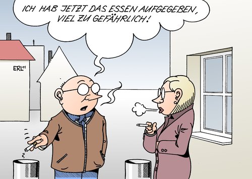 Cartoon: Gefahr (medium) by Erl tagged essen,lebensmittel,dioxin,futtermittel,industrie,verbraucher,verbraucherschutz,gesundheit,gefahr,rauchen,aufgeben,aufhören,raucher,essen,lebensmittel,dioxin,futtermittel,industrie,verbraucher,verbraucherschutz,gesundheit,gefahr,rauchen,aufgeben,aufhören,raucher