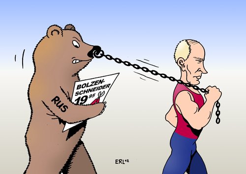 Cartoon: Gelenkte Demokratie (medium) by Erl tagged russland,wahl,präsident,ministerpräsident,wladimir,putin,bär,kette,gelenkte,demokratie,bolzenschneider,prospekt,russland,wahl,präsident,ministerpräsident,putin,bär,kette,gelenkte,demokratie,bolzenschneider