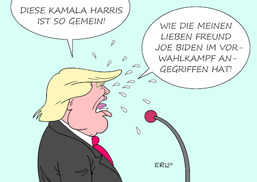 Cartoon: Gemeinheit (medium) by Erl tagged politik,usa,wahl,präsidentschaft,demokraten,kandidat,joe,biden,nominierung,vize,vizepräsidentin,kandidatin,kamala,harris,frau,nicht,weiss,mann,männer,donald,trump,wahlkampf,angriff,gemeinheit,karikatur,erl,politik,usa,wahl,präsidentschaft,demokraten,kandidat,joe,biden,nominierung,vize,vizepräsidentin,kandidatin,kamala,harris,frau,nicht,weiss,mann,männer,donald,trump,wahlkampf,angriff,gemeinheit,karikatur,erl