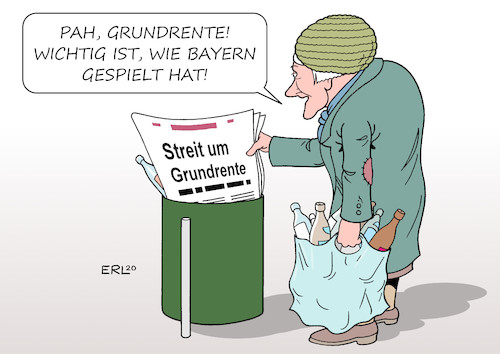 Cartoon: Grundrente (medium) by Erl tagged politik,rente,arbeit,niedriglohn,geringverdiener,altersarmut,grundrente,streit,groko,spd,cdu,csu,neustart,bundesliga,fußball,corona,virus,pandemie,karikatur,erl,politik,rente,arbeit,niedriglohn,geringverdiener,altersarmut,grundrente,streit,groko,spd,cdu,csu,neustart,bundesliga,fußball,corona,virus,pandemie,karikatur,erl