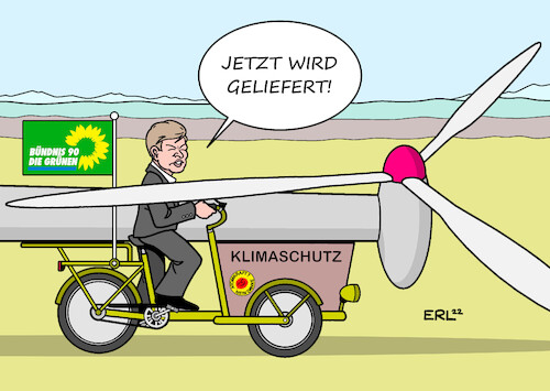 Cartoon: Habeck (medium) by Erl tagged politik,wirtschaftsminister,robert,habeck,grüne,energiewende,klimaschutz,klimaneutralität,ausbau,erneuerbare,energien,co2,einsparung,beschleunigung,lastenfahrrad,windkraftrad,windenergie,karikatur,erl,politik,wirtschaftsminister,robert,habeck,grüne,energiewende,klimaschutz,klimaneutralität,ausbau,erneuerbare,energien,co2,einsparung,beschleunigung,lastenfahrrad,windkraftrad,windenergie,karikatur,erl