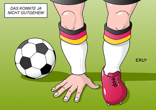 Cartoon: Hand EM (medium) by Erl tagged fußball,em,2016,europameisterschaft,halbfinale,deutschland,frankreich,bastian,schweinsteiger,hand,handelfmeter,elfmeter,niederlage,aus,ball,karikatur,erl,fußball,em,2016,europameisterschaft,halbfinale,deutschland,frankreich,bastian,schweinsteiger,hand,handelfmeter,elfmeter,niederlage,aus,ball,karikatur,erl