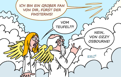 Cartoon: Heavy Himmel (medium) by Erl tagged politik,kultur,musik,tod,ozzy,osbourne,black,sabbath,godfather,of,heavy,metal,fürst,der,finsternis,himmel,karikatur,erl,politik,kultur,musik,tod,ozzy,osbourne,black,sabbath,godfather,of,heavy,metal,fürst,der,finsternis,himmel,karikatur,erl