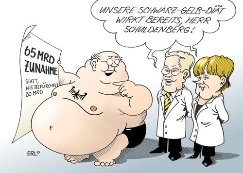 Cartoon: Herr Schuldenberg (medium) by Erl tagged schulden,schuldenberg,neuverschuldung,abnahme,zunahme,diät,schuldenbremse,sparpaket,sparkurs,sparen,schwarz,gelb,merkel,westerwelle,schulden,schuldenberg,finanzen,neuverschuldung,abnahme,zunahme,diät,schuldenbremse,sparpaket,sparkurs,sparen