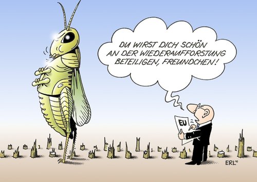 Cartoon: Heuschrecke (medium) by Erl tagged heuschrecke,hedgefonds,regulierung,finanzmarkt,eu,finanztransaktionssteuer,wiederaufforstung,beteiligung,heuschrecke,hedgefonds,finanzmarkt,eu,finanztransaktionssteuer,wiederaufforstung,beteiligung